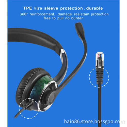 FC21 USB over-ear headset with microphone for call center game music learning